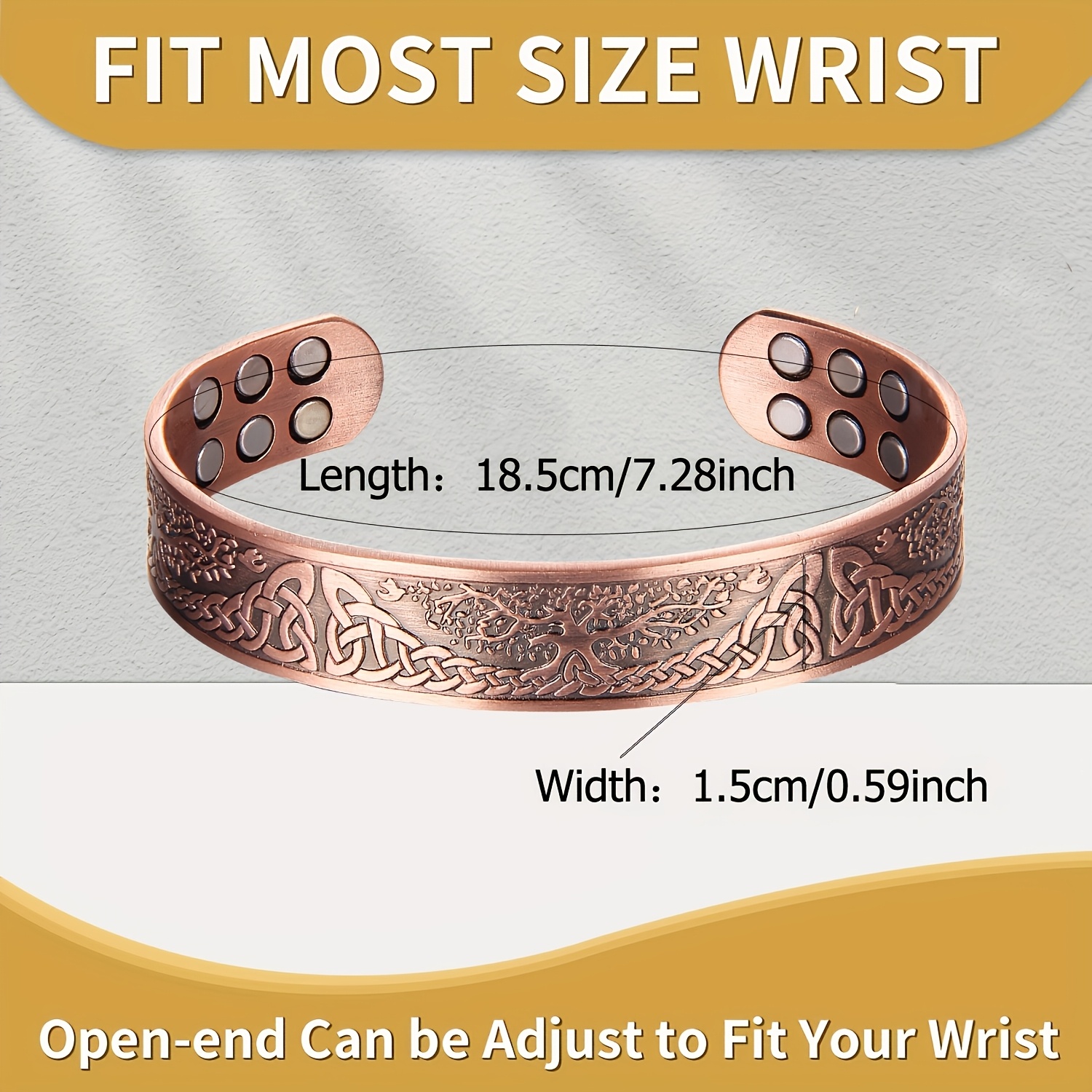 Couple Set Magnetic Bangle Bracelets with Adjustable Length